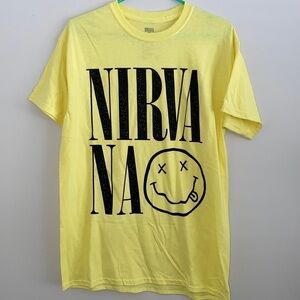 NWOT Nirvana yellow & black band T-shirt